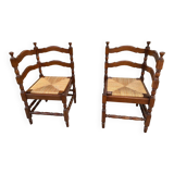 Pair of corner chairs called “fireside chairs”