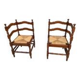 Pair of corner chairs called “fireside chairs”