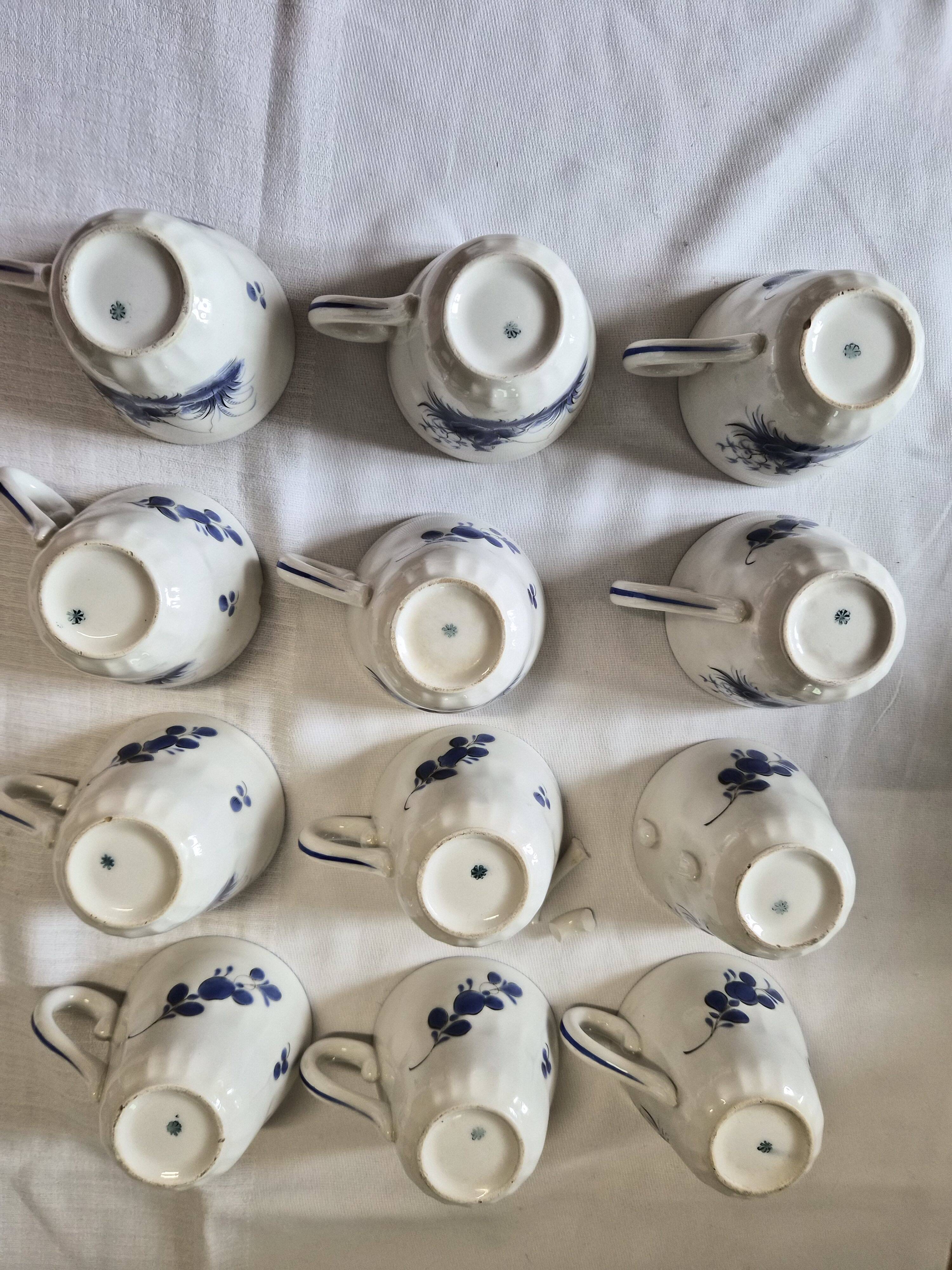 Rare Lunéville Art Deco tea set with Japonisme inspiration, 27 pieces.