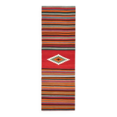 Tapis de couloir vintage turc Oushak fait main en laine et coton orange
