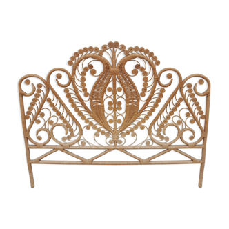 Vintage peacock wicker headboard 2 people
