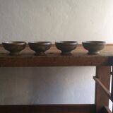 Set of 4 old bowls in stoneware