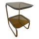 Table d'appoint verre fumé et chrome