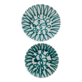 2 plats décoratifs Gmundner flammé vert