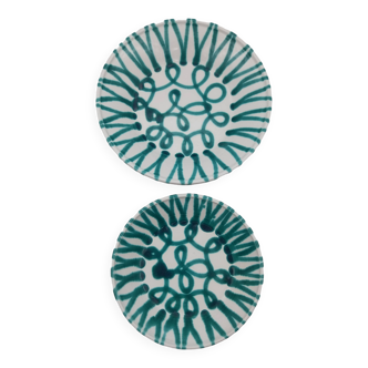 2 Gmundner green flamed decorative dishes