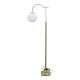 Italian Art Deco Brass Floor Lamp with Glass Globe, 1930s