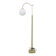 Italian Art Deco Brass Floor Lamp with Glass Globe, 1930s