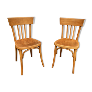Paire de chaises bistrot en bois courbée bentwood