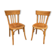 Pair of bentwood curved wooden bistro chairs
