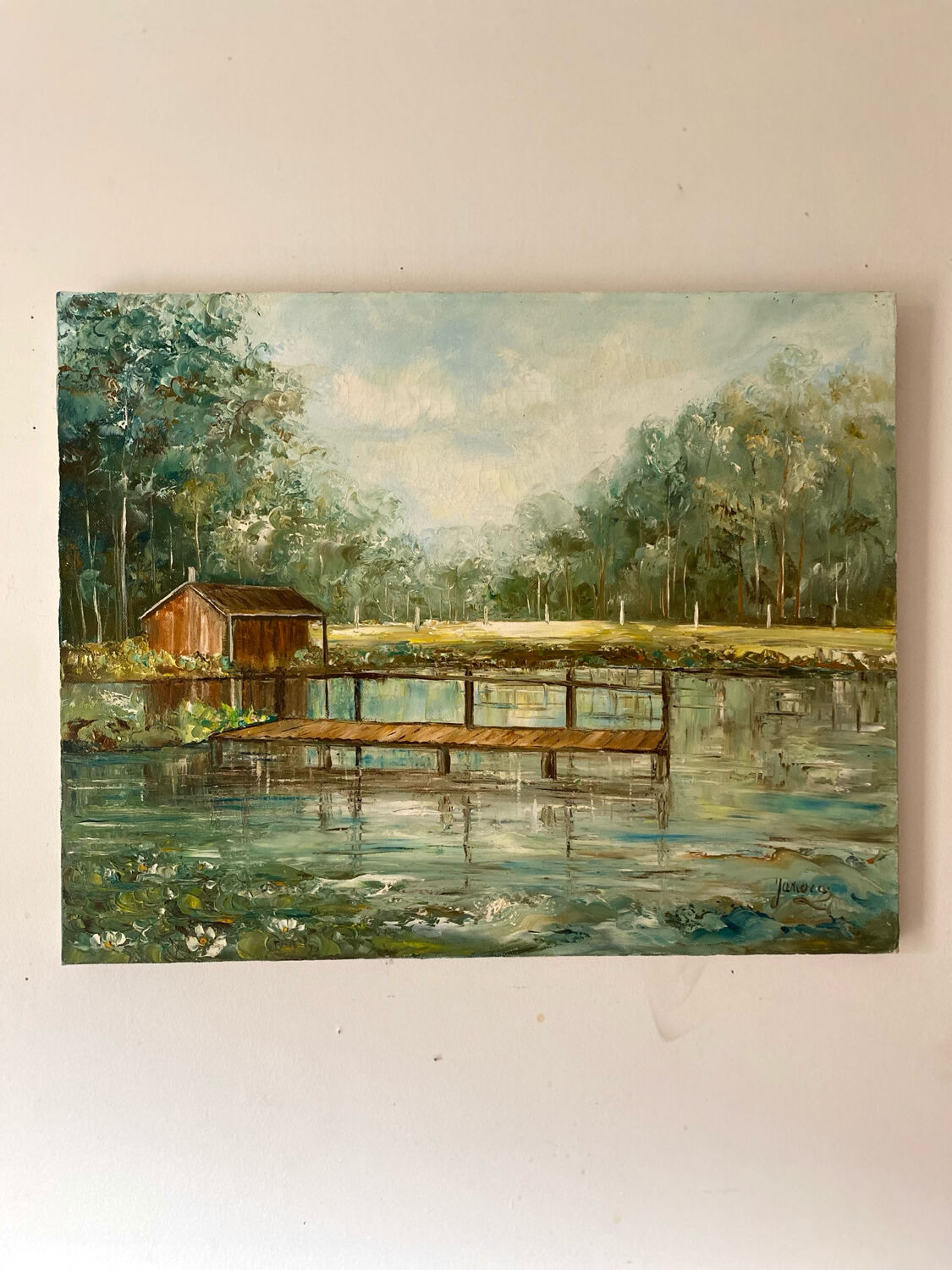Vintage landscape oil on canvas
