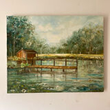 Vintage landscape oil on canvas