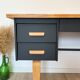 Vintage desk, Scandinavian style, Black lacquer and Beech