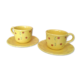 Duo de tasses décor cerise