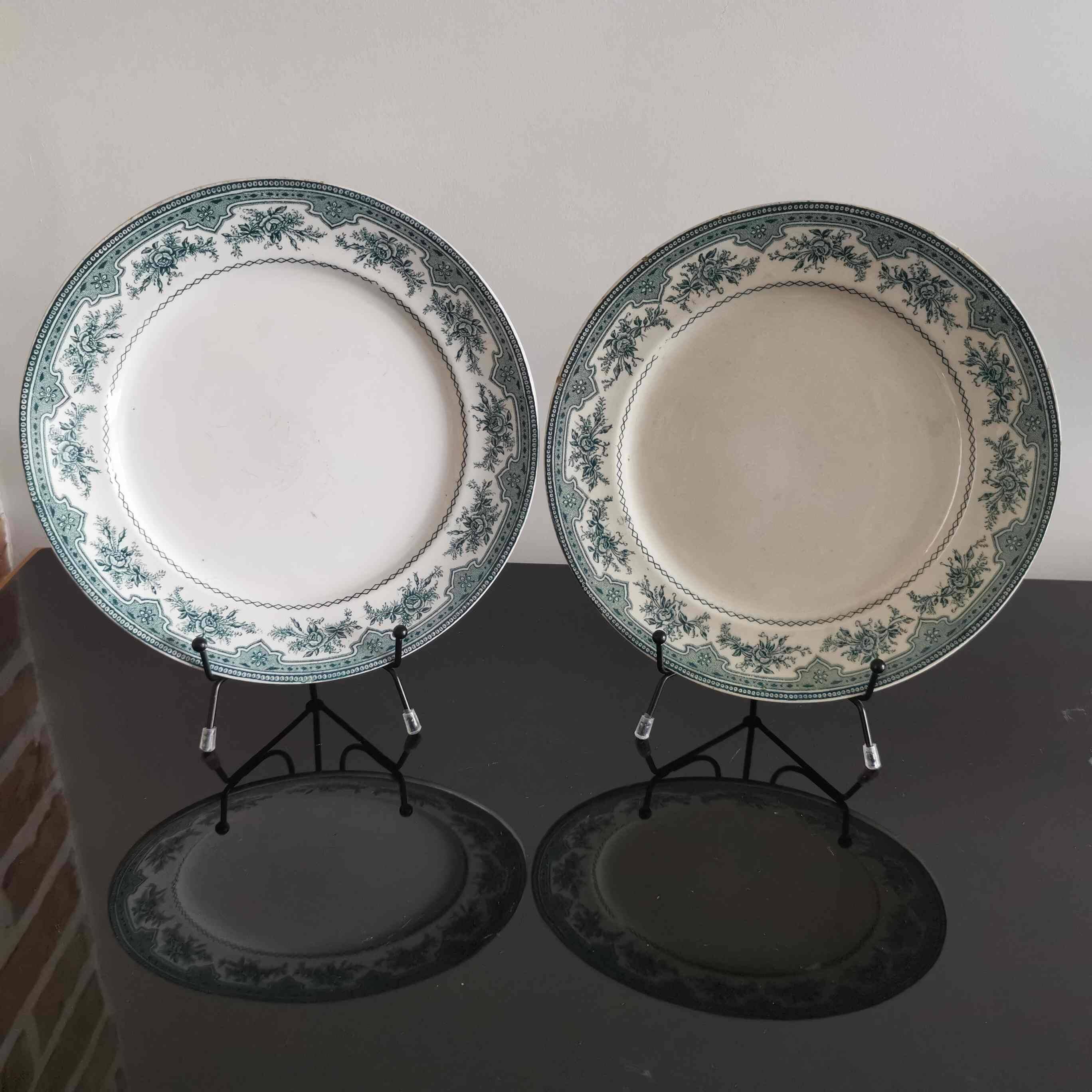 2 Moss Roses flat plates