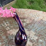 vase, blown glass soliflore, numbered 04, signed MDINA GLASS MALTA, vintage