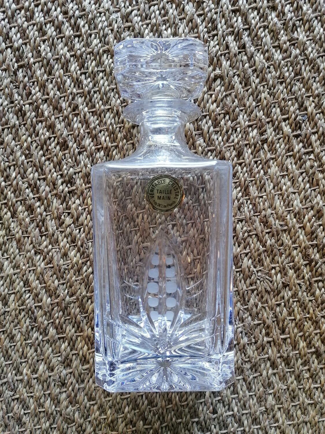 Vintage Hand Cut Crystal Whiskey Decanter