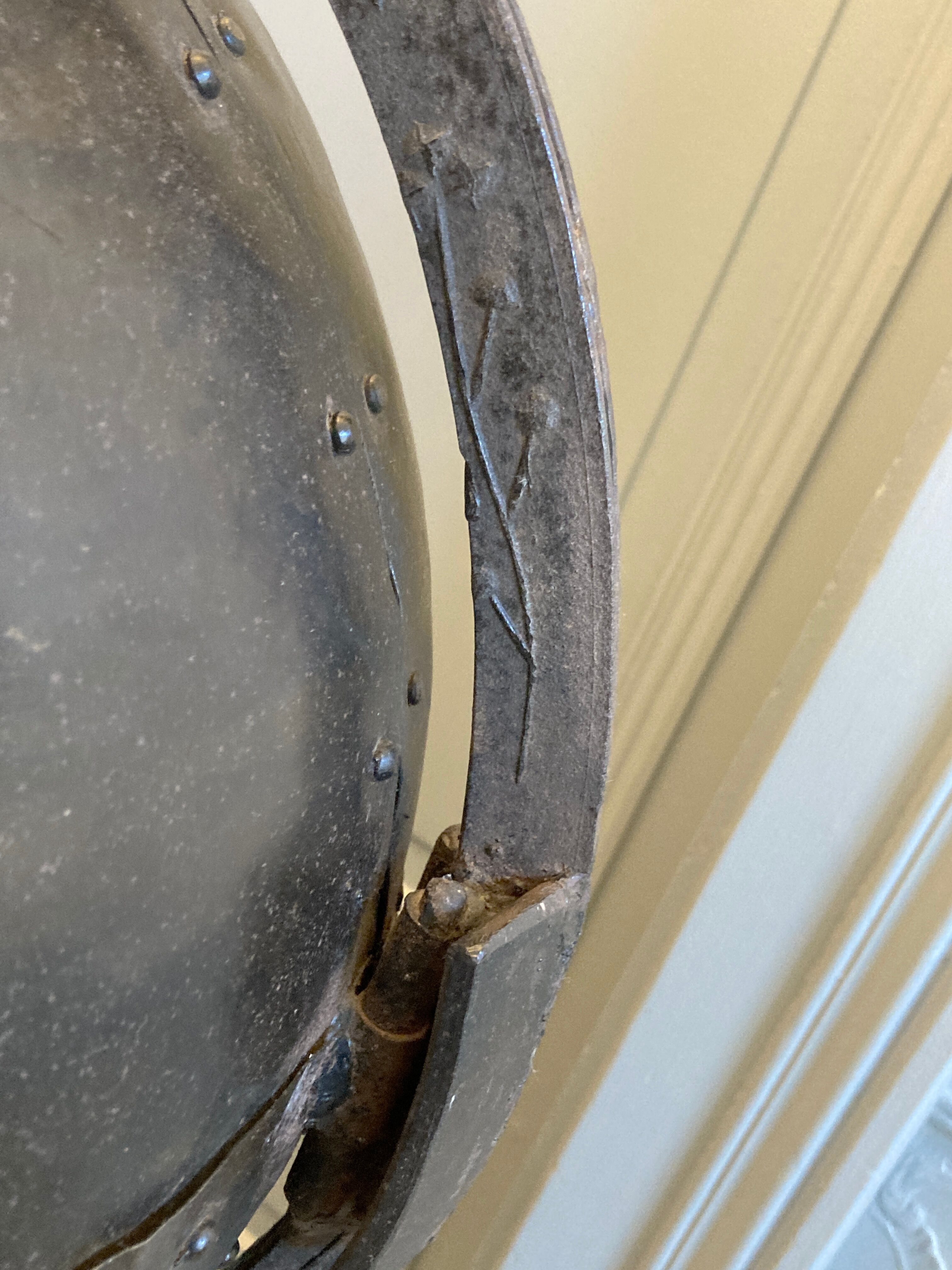 Atypical industrial furniture riveted sphere