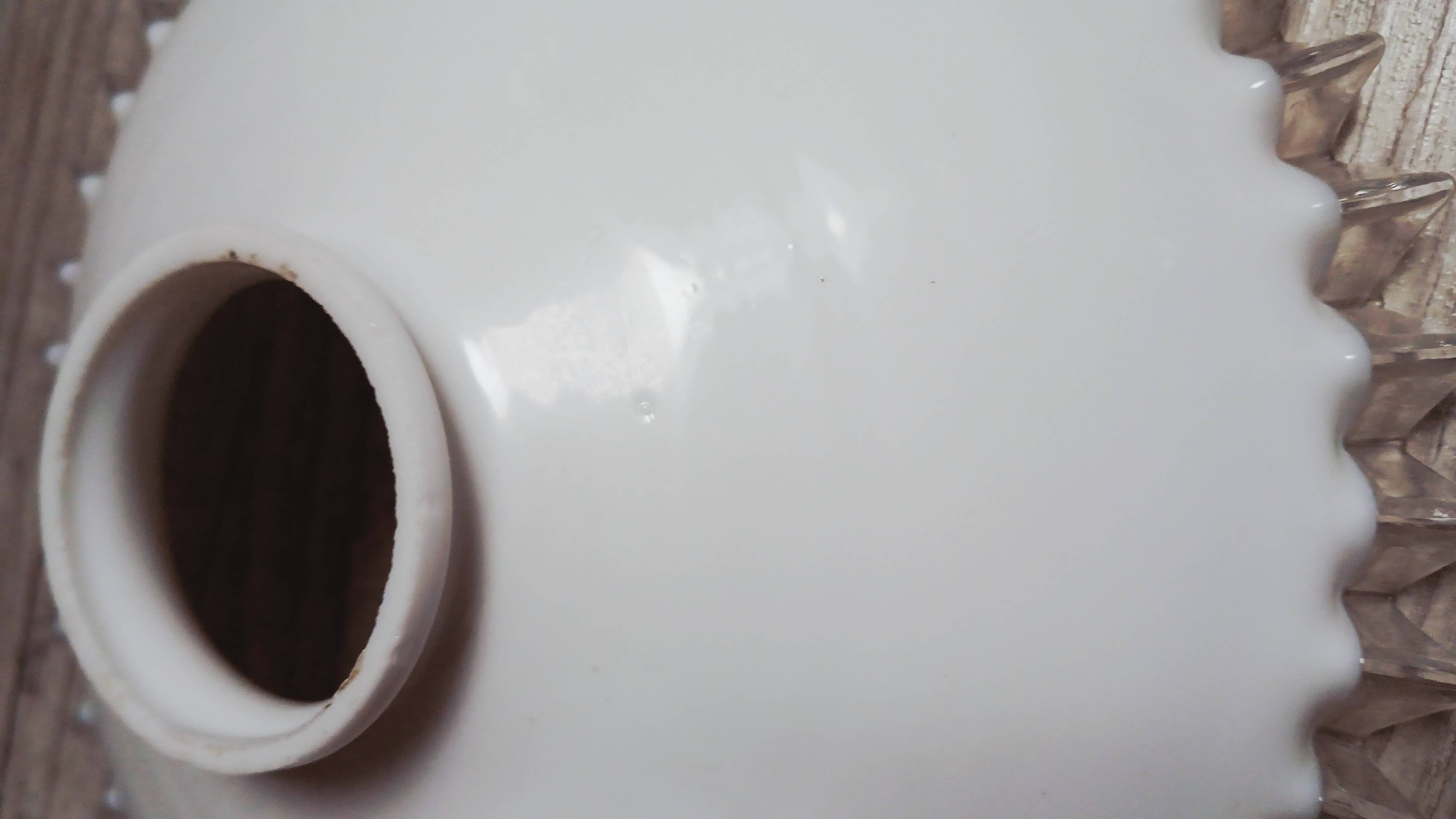 Antique pleated opaline lampshade