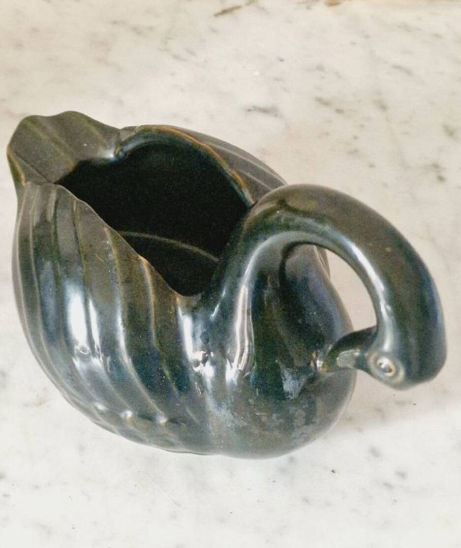 Old small ceramic swan planter