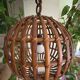 Large Italian spherical wicker pendant light, 1950s.