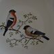 White porcelain dish St Amand, bird motif