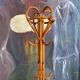 Vintage rattan parrot coat rack