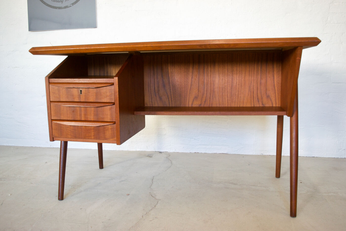 Danish Teak Desk By Gunner Nielsen for Tibergaard