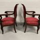 Paire de fauteuils époque empire en acajou et soie