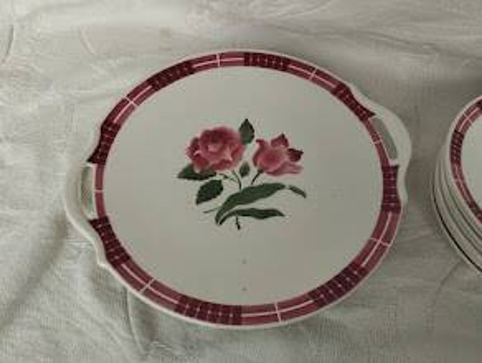 Lot of Vintage Sarreguemines & Digoin – "Dijon" Model | Tart Dish + 8 Plates
