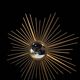 Golden metal witch's eye sun mirror from the 70s, 86cm.