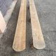 Pair of long benches in natural solid wood, French artisanal craftsmanship.
