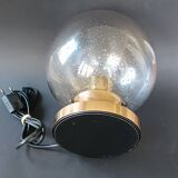 Vintage Limberg table lamp in bubbled glass and brass base