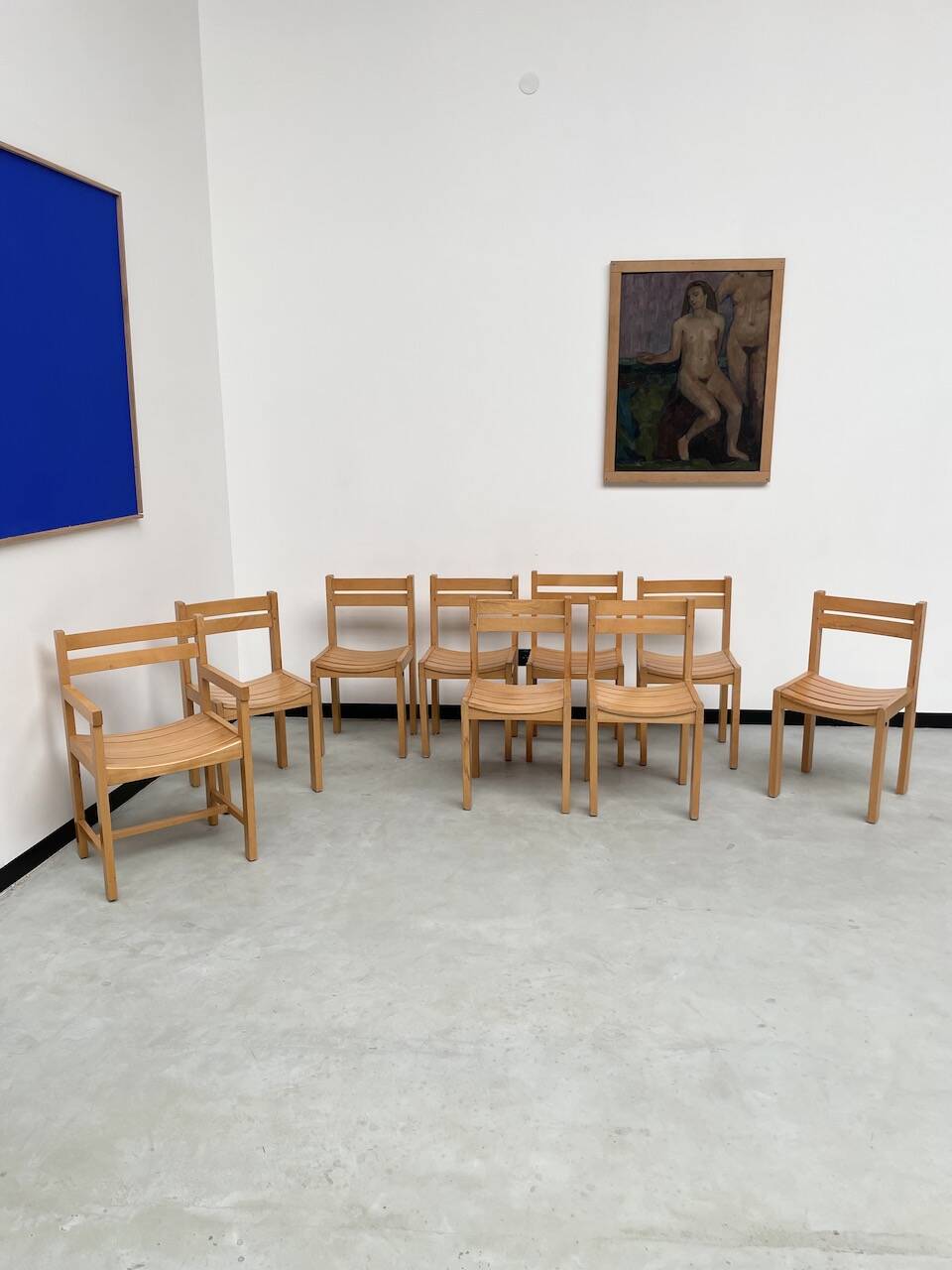 Beech chairs from the 1980s, Sornay.