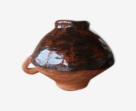 Vase à oreilles terre cuite artisanal