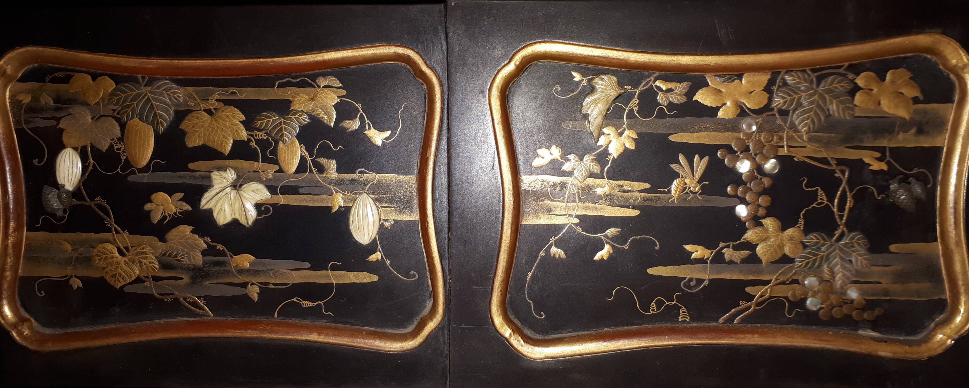 Japanese Lacquer and Shibayama Cabinet, Meiji Period Japan