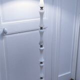 Solid alabaster floor lamp with metal trim from the 70s