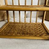 Vintage rattan wall shelf