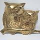 Three owls on a massive brass branch vintage wall decoration