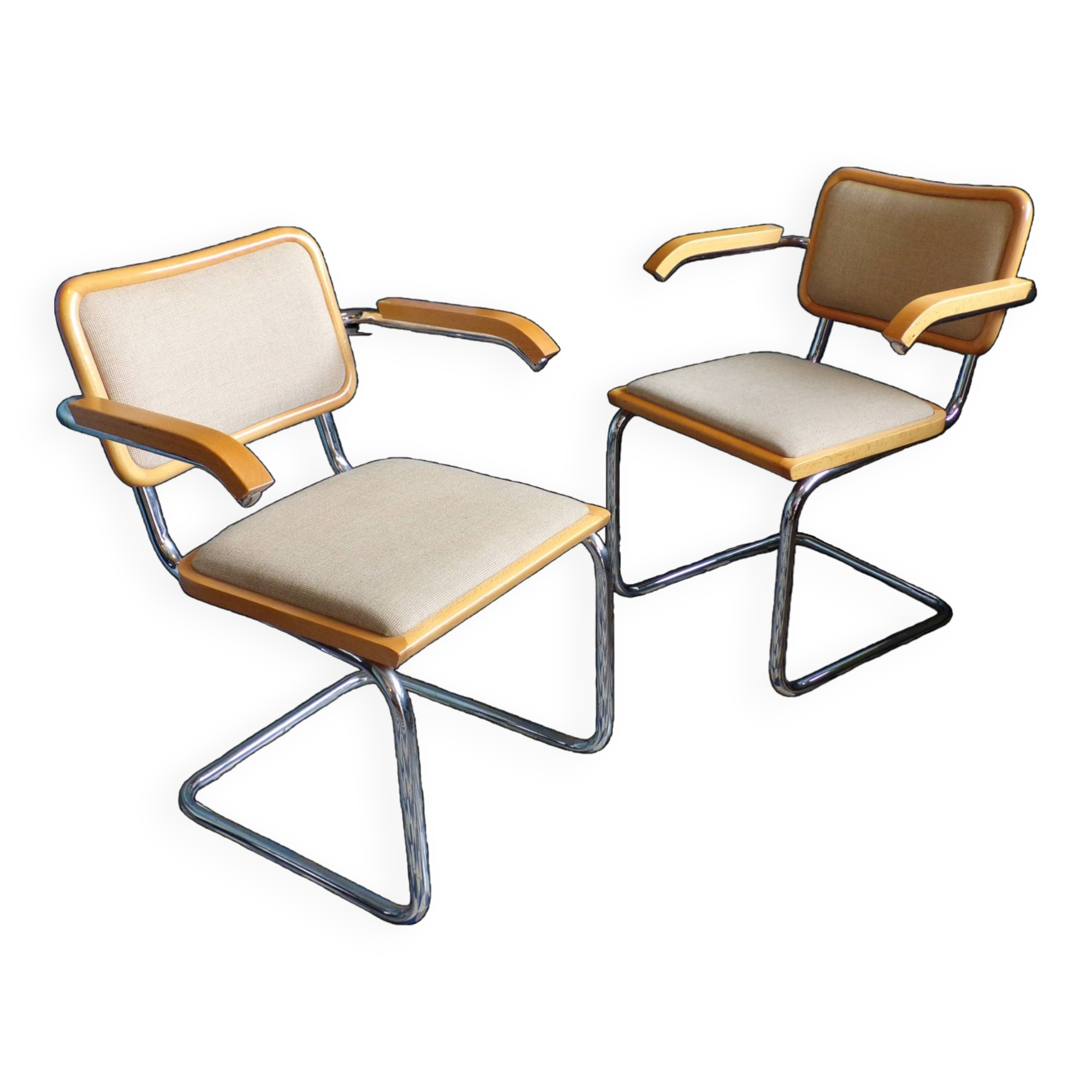 Pair of B64 Cesca Breuer armchairs
