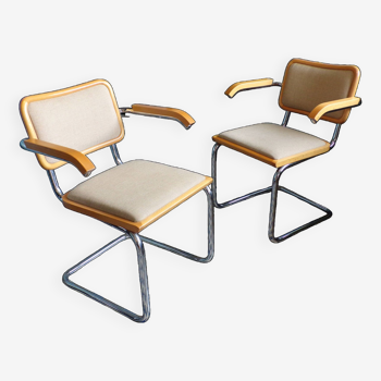 Pair of B64 Cesca Breuer armchairs