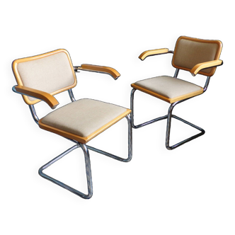 Pair of B64 Cesca Breuer armchairs