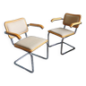 Pair of B64 Cesca Breuer armchairs