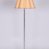 20th Century Czech Bauhaus Chrome Floor Lamp with Parchment Shade, 1920s