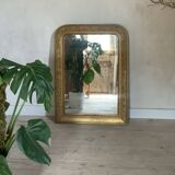 Louis philippe golden fireplace mirror with floral pattern
