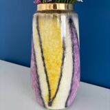 vase west germany violet jaune et doré / vase made in germany