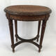 Stool in varnished natural wood Louis XVI style