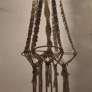 Lámpara de techo de macramé. Spain, 1980s.