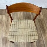 Vintage Scandinavian chair by Erik Buch for O.D. Møbler, in teak and plaid fabric, 60s