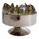 Vintage stainless steel and crystal flower stand