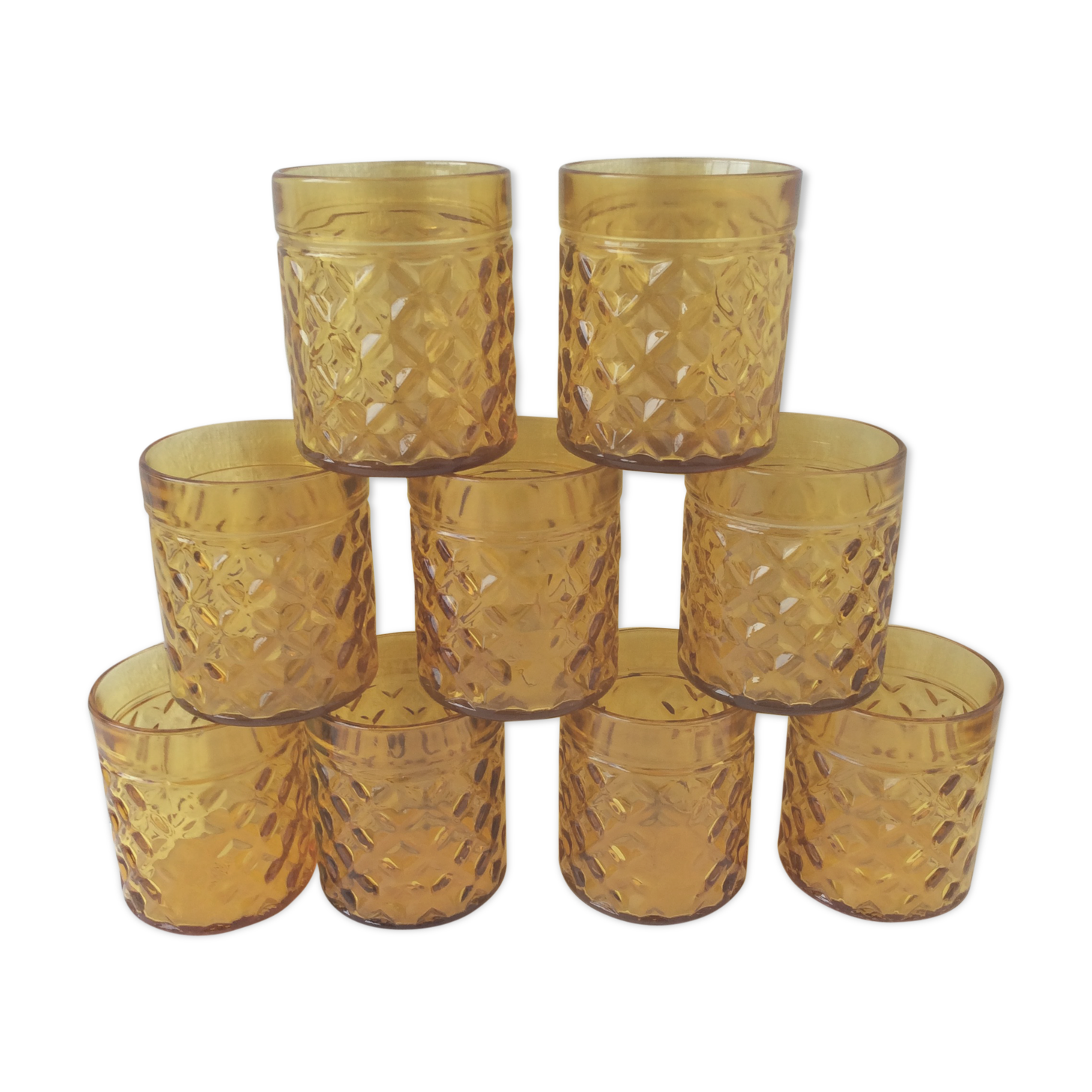 9 vintage glasses model "pineapple"